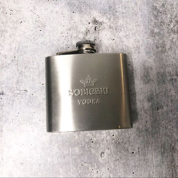 SOBIESKI VODKA Stainless Steel Flask - Picture 3 of 5